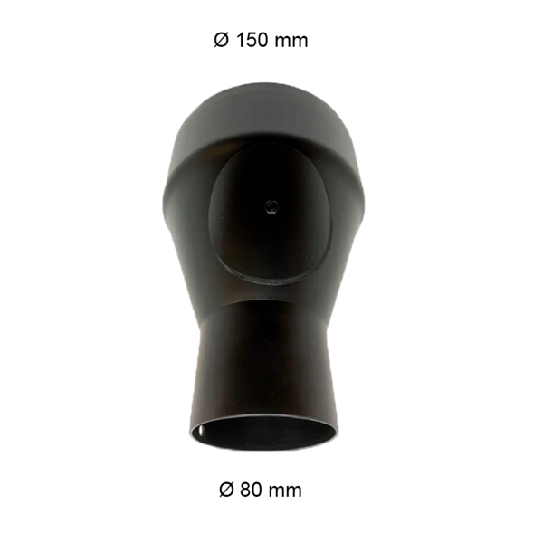 Schornsteinübergang 80 mm auf 150 mm für Pelletöfen
