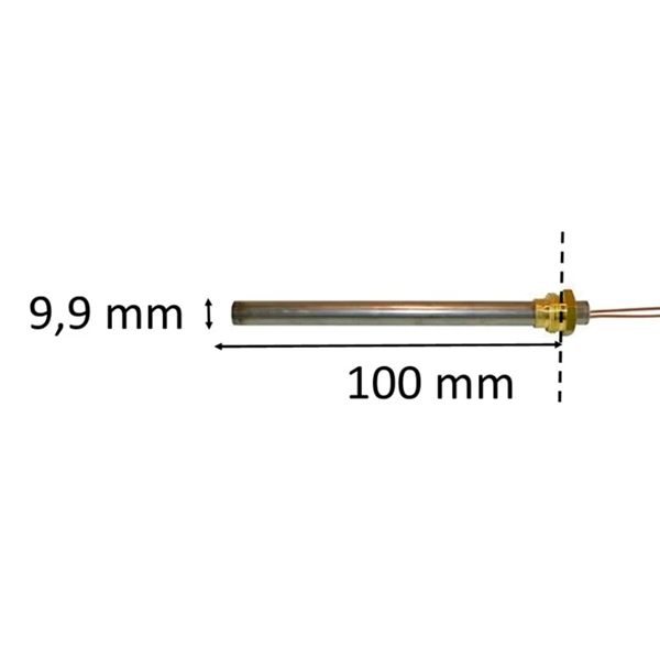 Zündkerze / Glühzünder mit Gewinde für Pelletofen: 9,9 mm x 100 mm 190 Watt 3/8" Gewinde