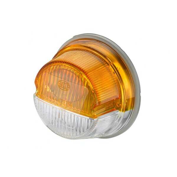 John Deere Blinker und Seitenleuchte - 2BE001259061 - Richtungs- und Positionslicht 18 / 3W, rund, 12V, gelb / transparent, Ø 78