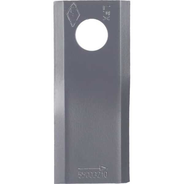 John Deere ÜbersichtRotorklingen OE - 55903210 - Mähmesser links 107x45x4 mm, Bohrung Ø 18,25 mm, geeignet für Kuhn, 25er-Packun