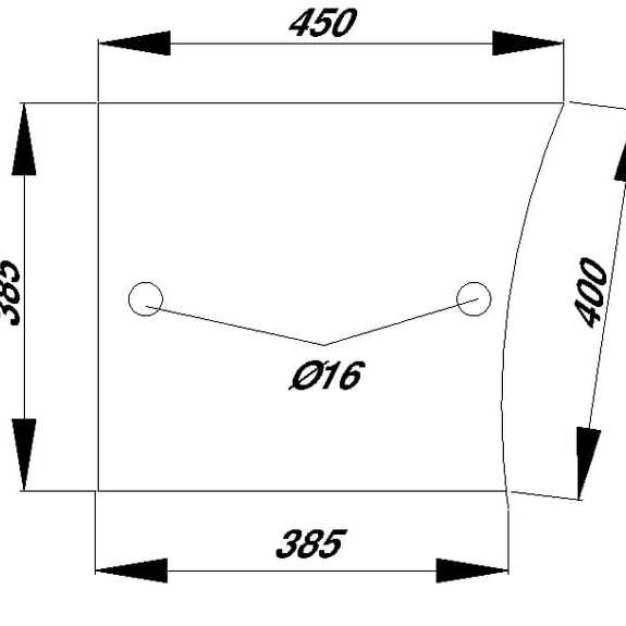 John Deere Türfenster - D8055 - Türscheibe unten