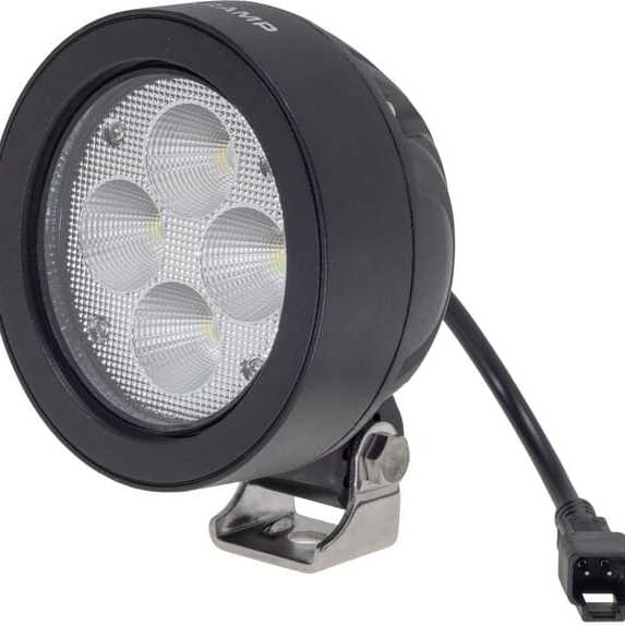 John Deere Arbeitsscheinwerfer, rund, LED - LA10416 - LED Arbeitsscheinwerfer 40W 4500lm - weites Flutlicht Kabel Anschluss