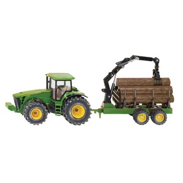 John Deere S01954 8430 mit Forstanhänger - S01954 - John Deere + Holztransp.wagen