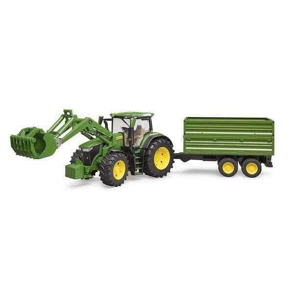 John Deere U03155 7R 350 mit Frontlader und Anhänger - U03155 - John Deere 7R mit Frontlader und Anhänger
