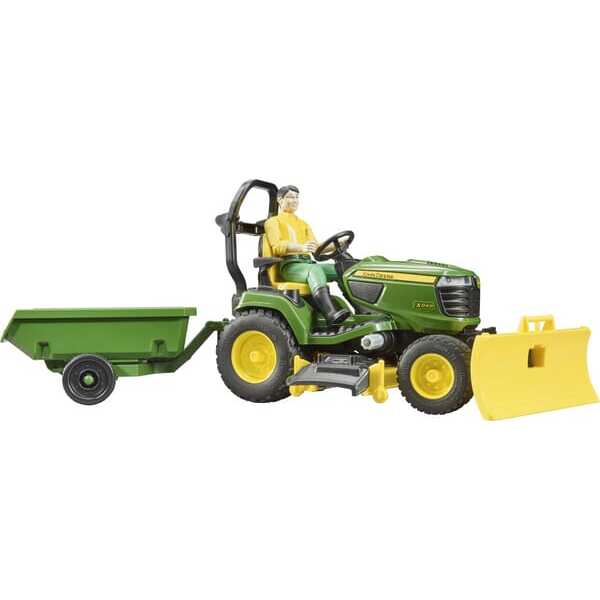 John Deere U62104 -Rasentraktor mit Anhänger und Gärtner - U62104 - John Deere-Rasentraktor mit Anhänger und Gärtner