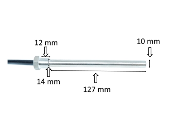 Zündkerze / Glühzünder mit Flansch für Pelletofen: 9,5 / 14 mm x 127 mm 300 W