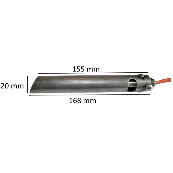 Zündkerze / Glühzünder rund mit Hülse für Pelletofen: 25 mm x 155mm / 168 mm 350 Watt